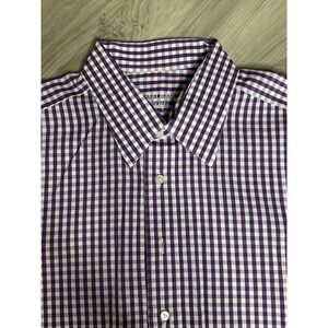 Harry Rosen  Mens 47 /18 Purple Long Sleeve Shirt Made in Canada